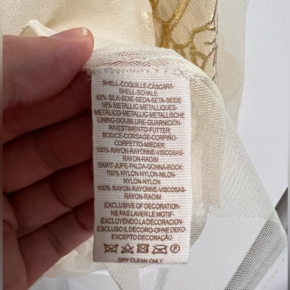 Urban Outfitters Silk, Gold Metallic and Beaded fairy core ballet-core dress - Picture 14 of 16